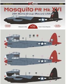 DK Decals Mosquito PR Mk.XVI 25th Bomb Group (Recon) USAAF