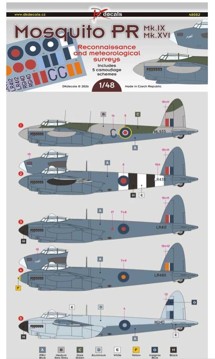 DK Decals Mosquito PR Mk.IX/Mk.XVI imagen 2