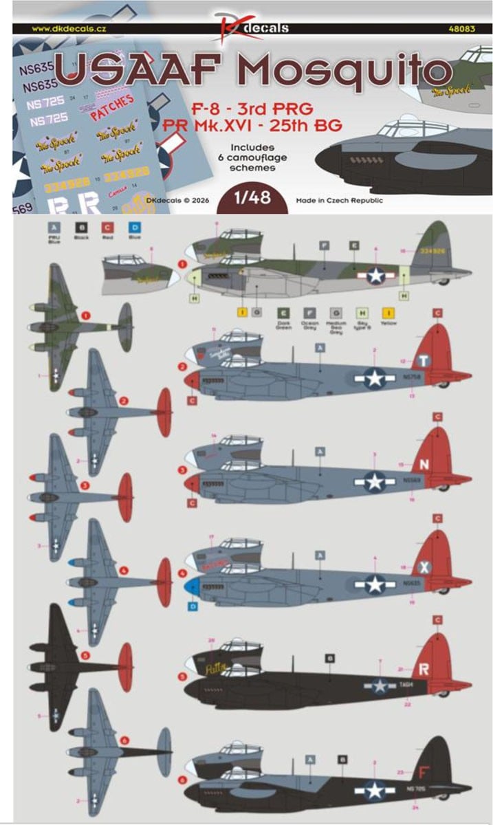 DK Decals Mosquito PR USAAF Bild 2