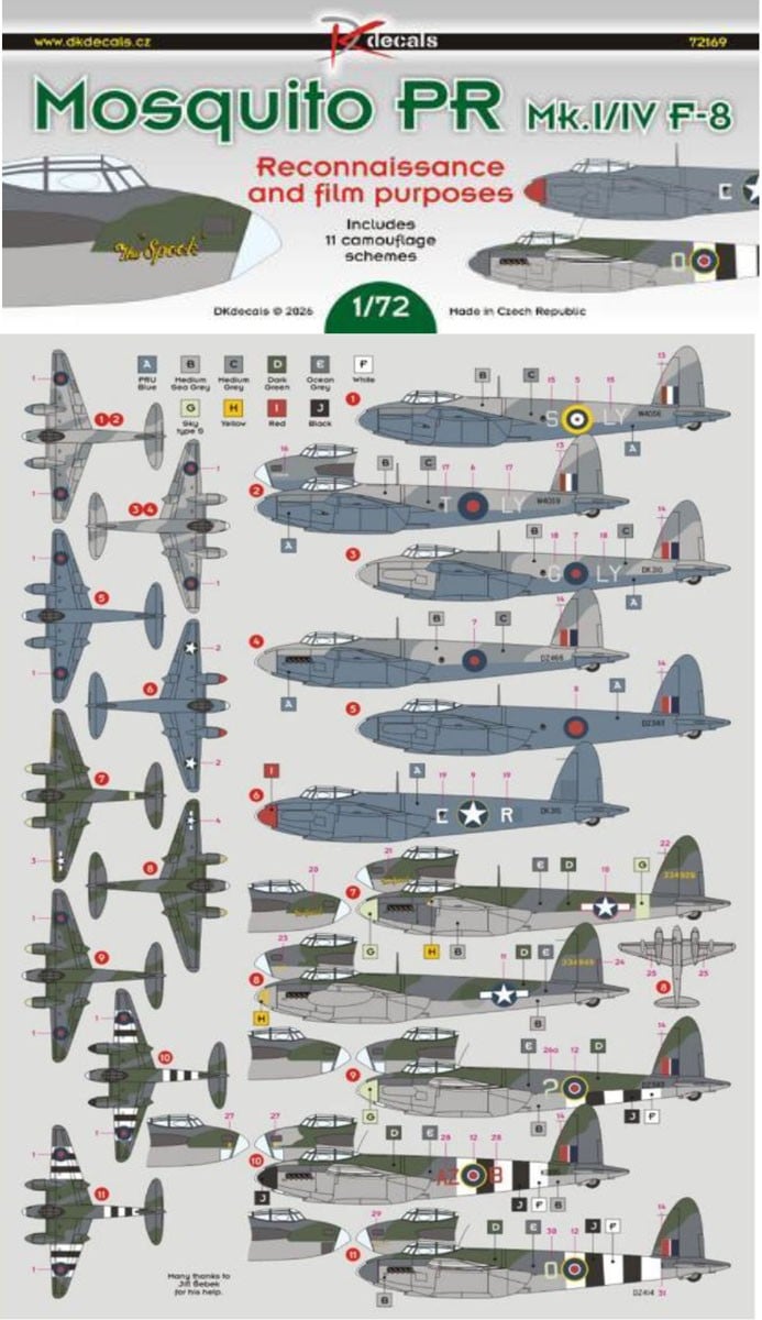 DK Decals Mosquito PR Mk.I/IV/F-8 รูปภาพ 2