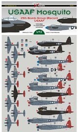 DK Decals Mosquito PR 25th Bomb Group (Recon) USAAF