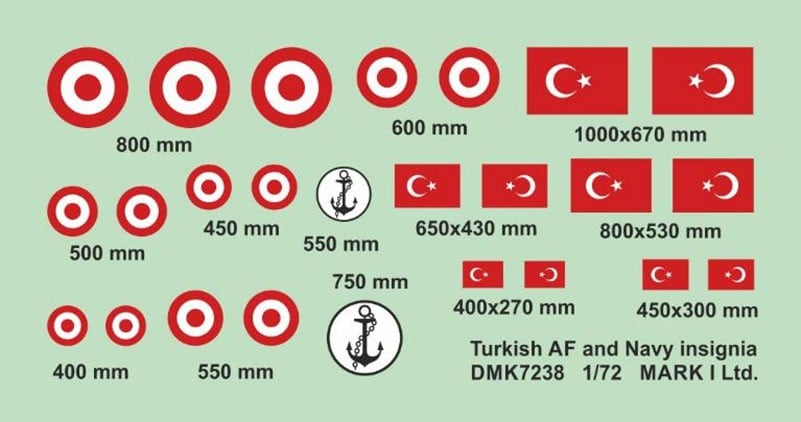Mark I Models Turkish AF and Navy Insignia Decal image 2