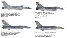 Mark I Models F-16 in service: Taiwan, South Korea, Singapore, Thailand Decal (for Revell)