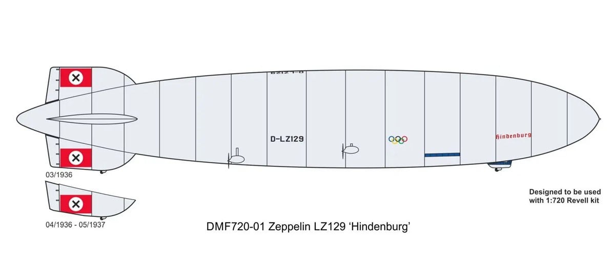 Mark I Models Zeppelin LZ129 `Hindenburg` Decal (for Revell) image 5