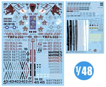 DXM Decals 미 해병대/해군 F/A-18C/D VMFA-232 & VFA-204 이미지 3