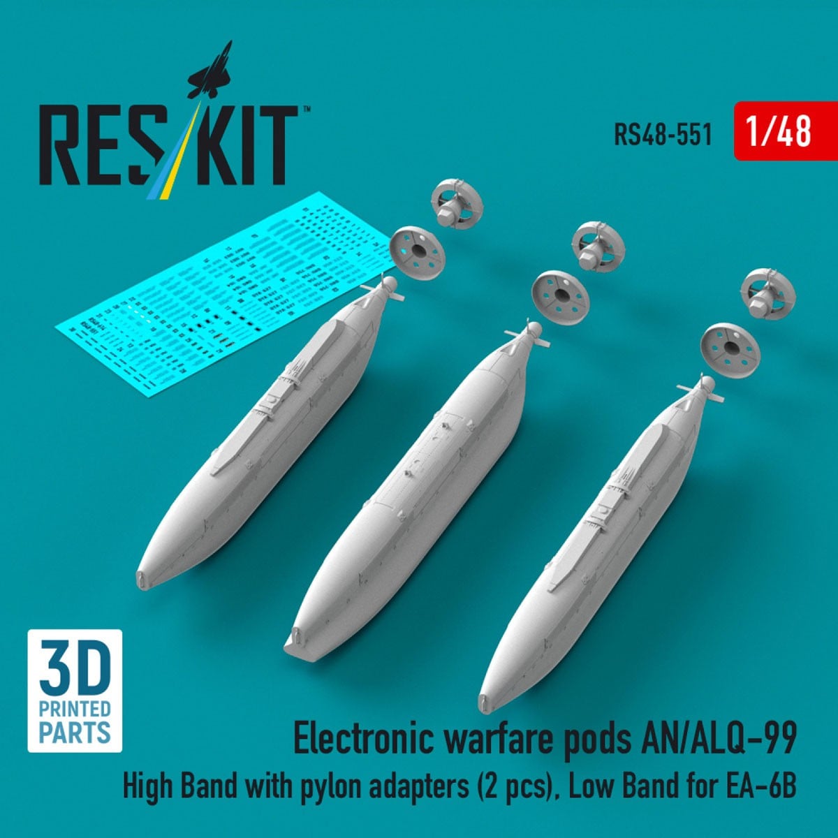Reskit Electronic warfare pods AN/ALQ-99 High Band with pylon adapters (2 pices), Low Band for EA-6B Bild 2