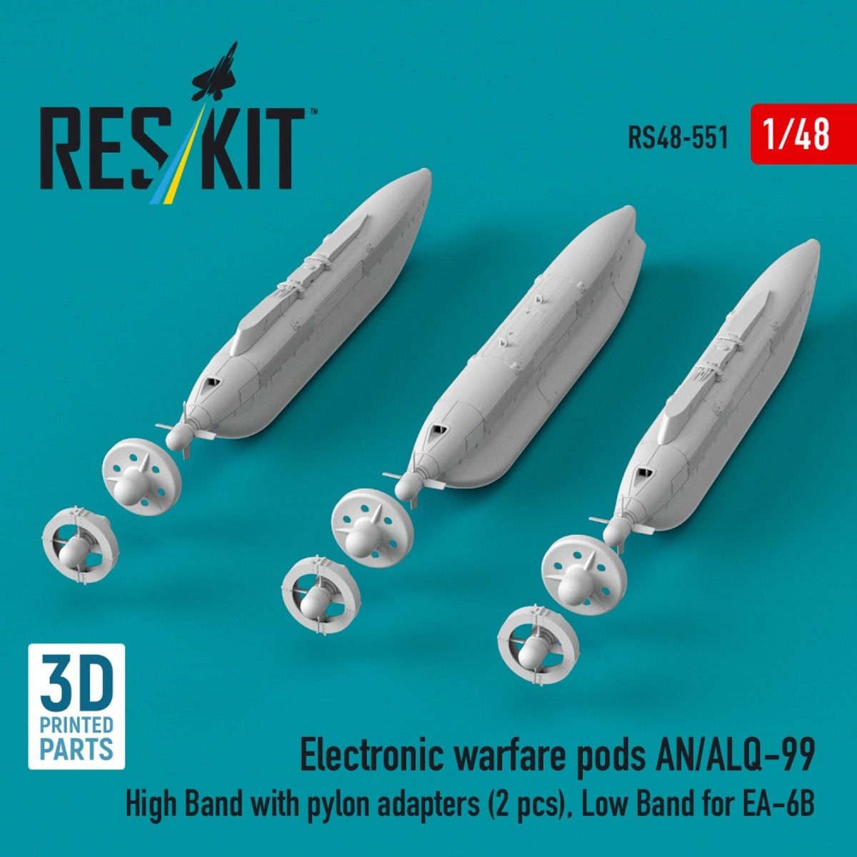 Reskit Electronic warfare pods AN/ALQ-99 High Band with pylon adapters (2 pices), Low Band for EA-6B Bild 3