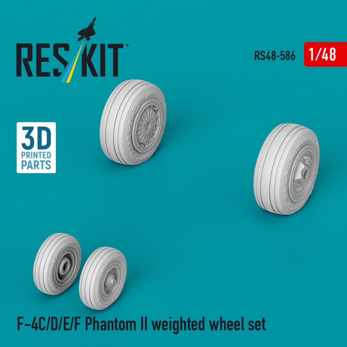 Reskit F-4C/D/E/F Phantom II weighted wheel set 이미지 2