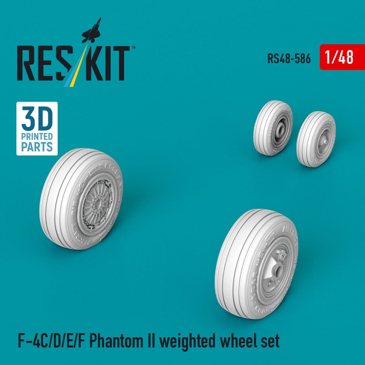 Reskit F-4C/D/E/F Phantom II weighted wheel set 이미지 3
