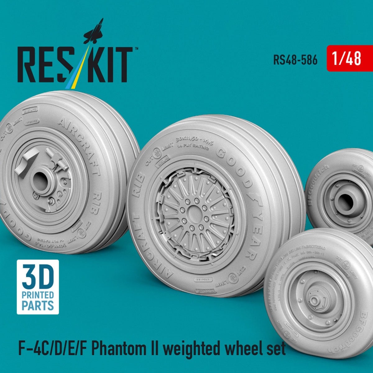 Reskit F-4C/D/E/F Phantom II weighted wheel set 이미지 4