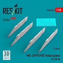 Reskit MiG-25P/PD/PDS Foxbat pylons (4 pices) (for ICM) Bild 1