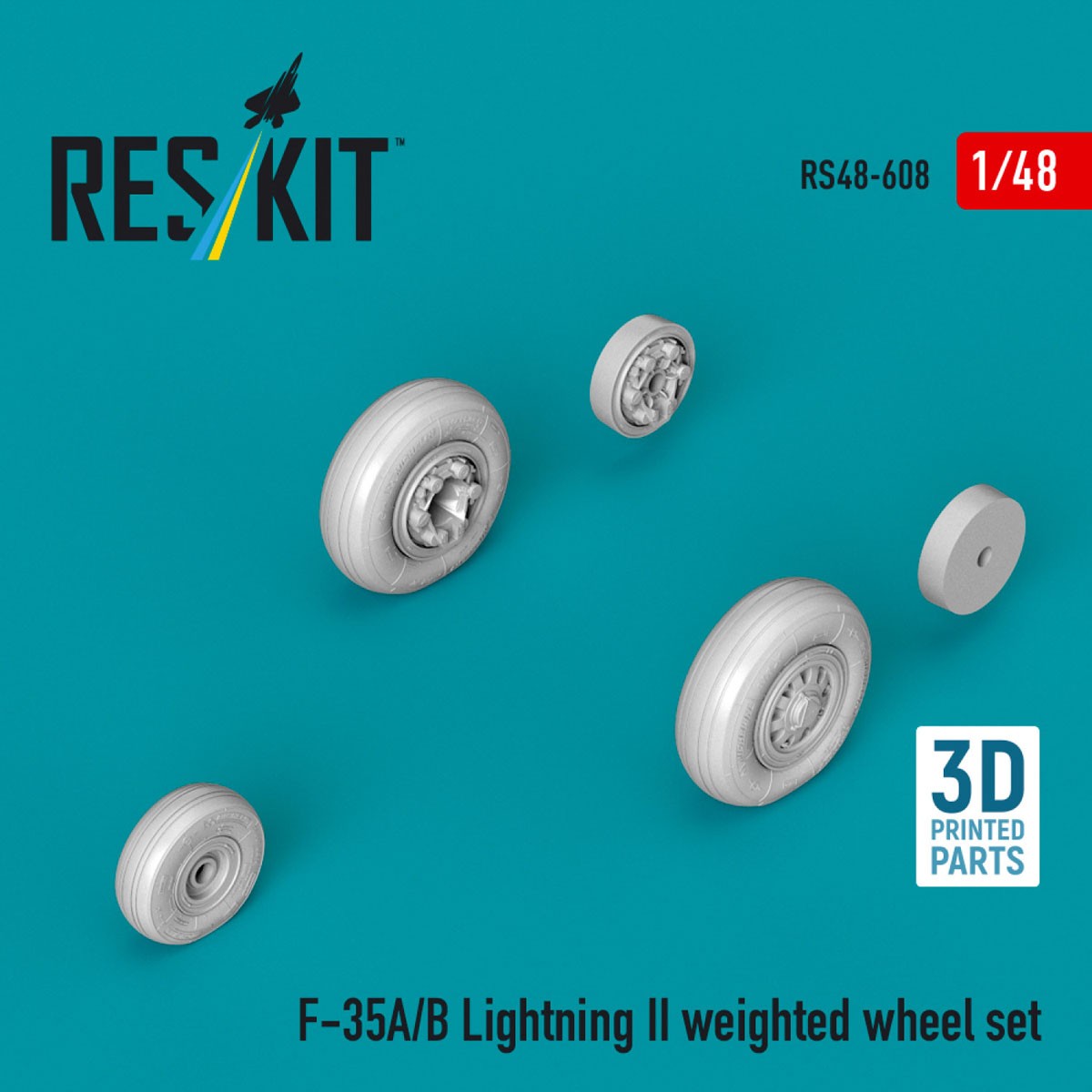Reskit F-35A/B Lightning II weighted wheel set imagen 2