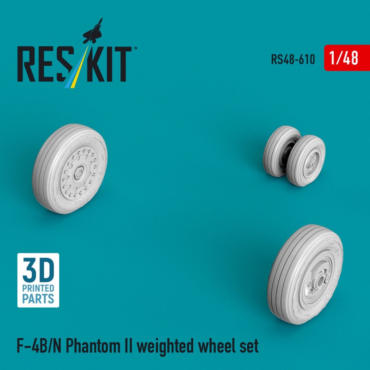 Reskit F-4B/N Phantom II weighted wheel set imagen 3