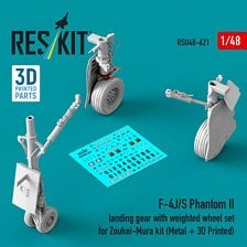 Reskit F-4J/S Phantom II landing gear with weighted wheel set (for Zoukei-Mura)