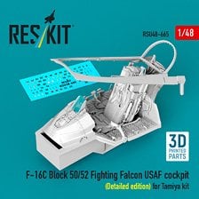 Reskit F-16C Block 50/52 Fighting Falcon USAF cockpit (Detailed edition) (for Tamiya)