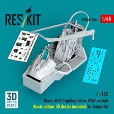Reskit F-16C Block 50/52 Fighting Falcon USAF cockpit (Basic edition, 3D decals included) (for Tamiya) รูปภาพ 1