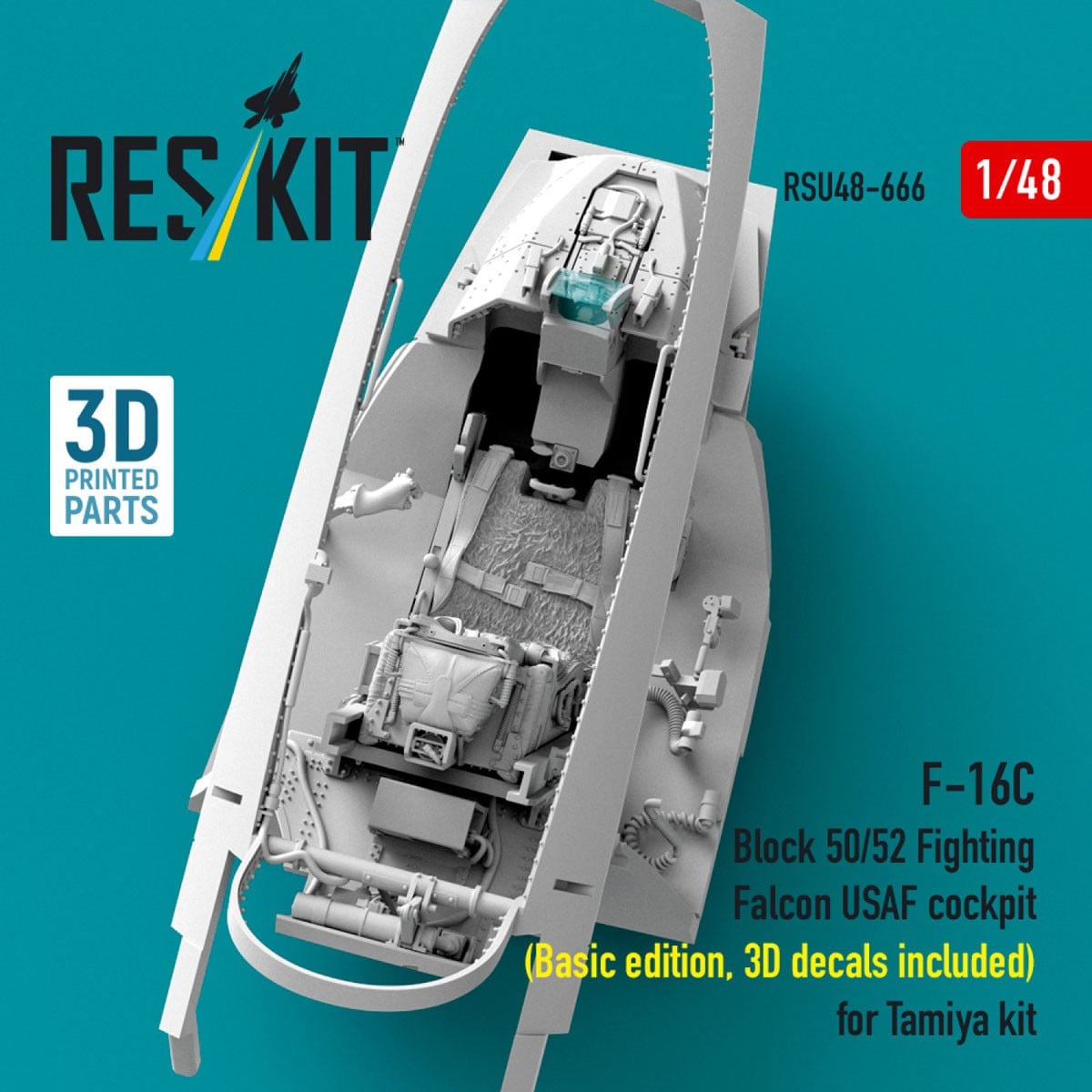 Reskit F-16C Block 50/52 Fighting Falcon USAF cockpit (Basic edition, 3D decals included) (for Tamiya) รูปภาพ 3