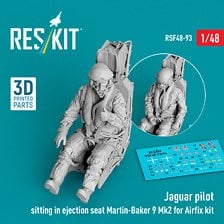 Reskit Jaguar pilot sitting in ejection seat Martin-Baker 9 Mk2 (for Airfix)