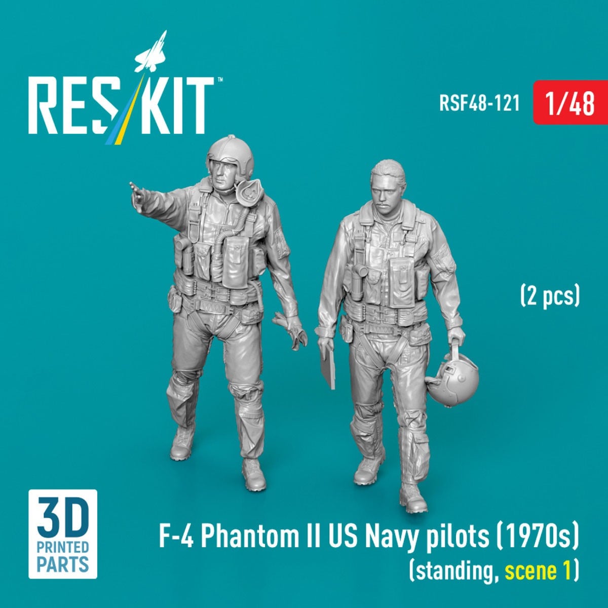 Reskit F-4 Phantom II US Navy pilots (1970s) (standing, scene 1) (2 pices) 圖片 2