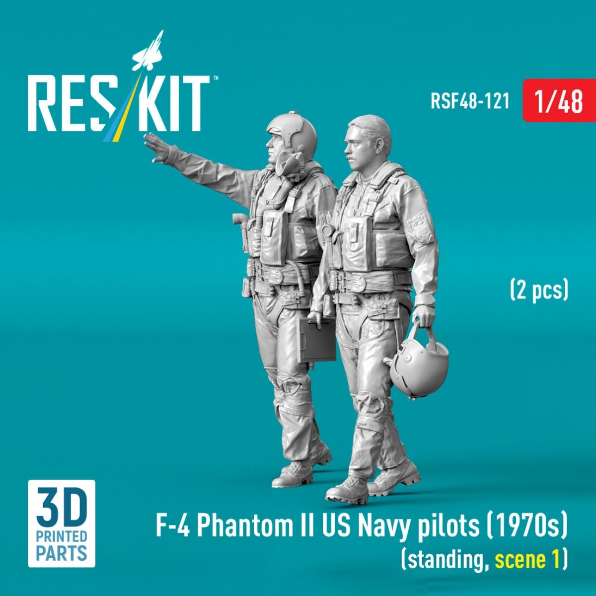 Reskit F-4 Phantom II US Navy pilots (1970s) (standing, scene 1) (2 pices) 圖片 3