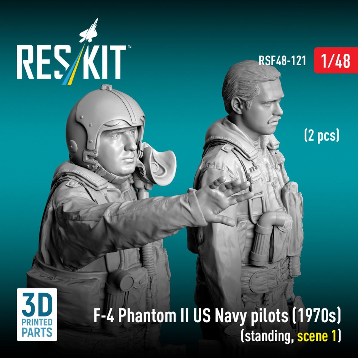 Reskit F-4 Phantom II US Navy pilots (1970s) (standing, scene 1) (2 pices) 圖片 4