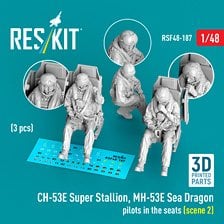 Reskit CH-53E Super Stallion, MH-53E Sea Dragon pilots in the seats (3 pices) (scene 2) 图片 1
