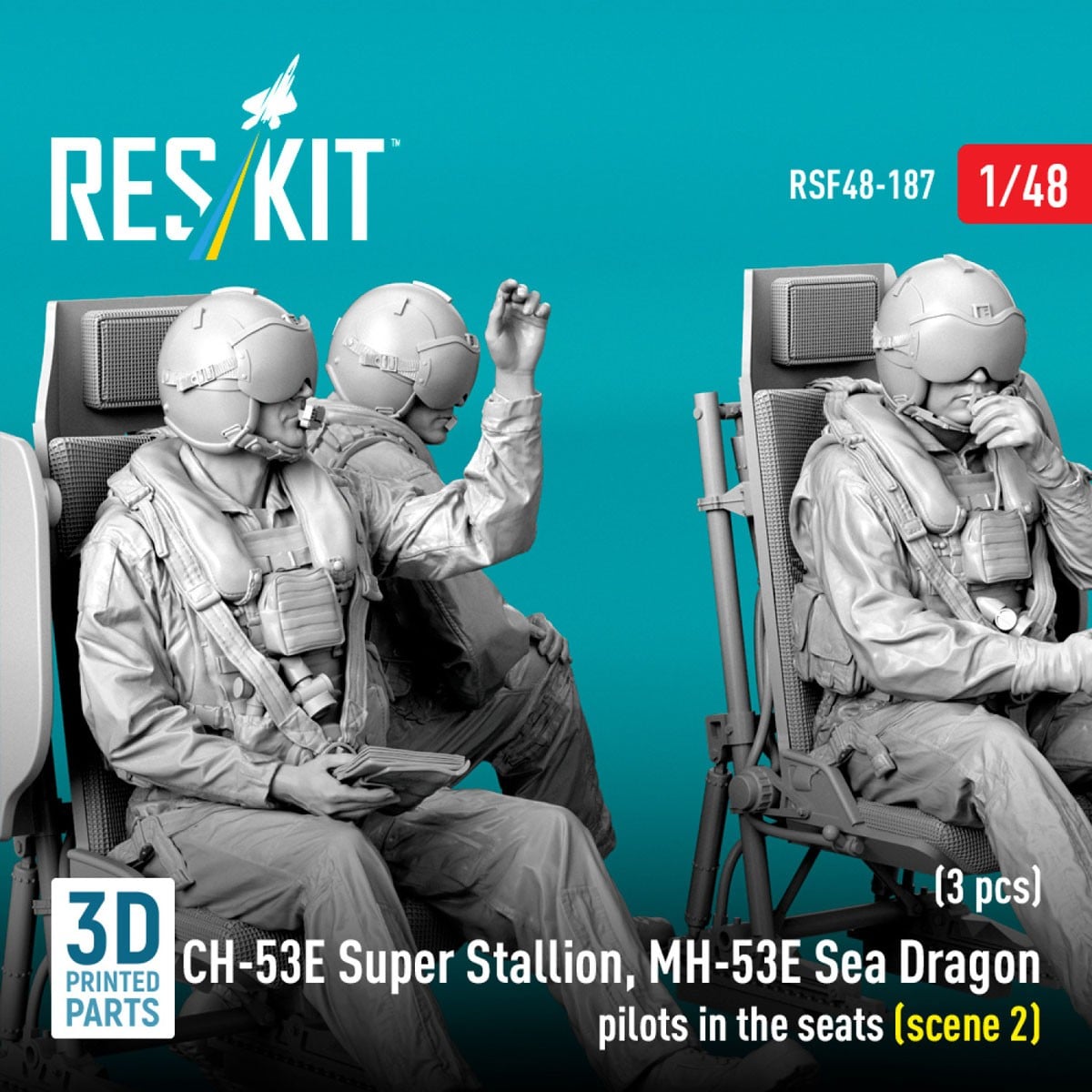 Reskit CH-53E Super Stallion, MH-53E Sea Dragon pilots in the seats (3 pices) (scene 2) 图片 4