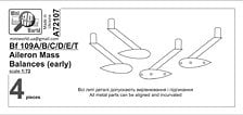 MiniWorld Bf 109A/B/C/D/E/T Aileron Mass Balances (early) (4 pieces) image 1
