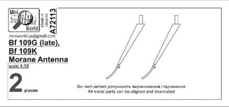 MiniWorld Bf109G (late)/K Morane Antenna (2 pieces) gambar 2