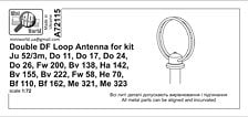 MiniWorld Double DF Loop Antenna for kit Ju52/3m (late), Do11/17/24/26, Fw58/200, Bv138/155/222, Ha142, He70, Bf110/162, Me321/323