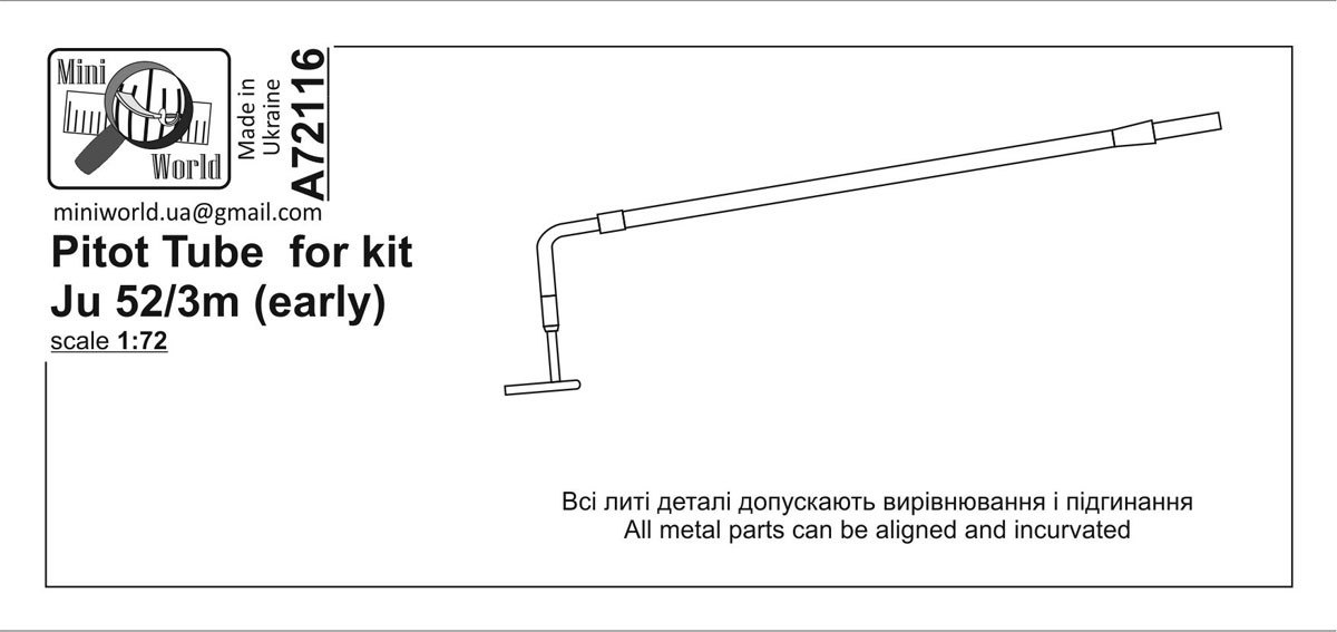 MiniWorld Pitot Tube for kit Ju 52/3m (early) image 2