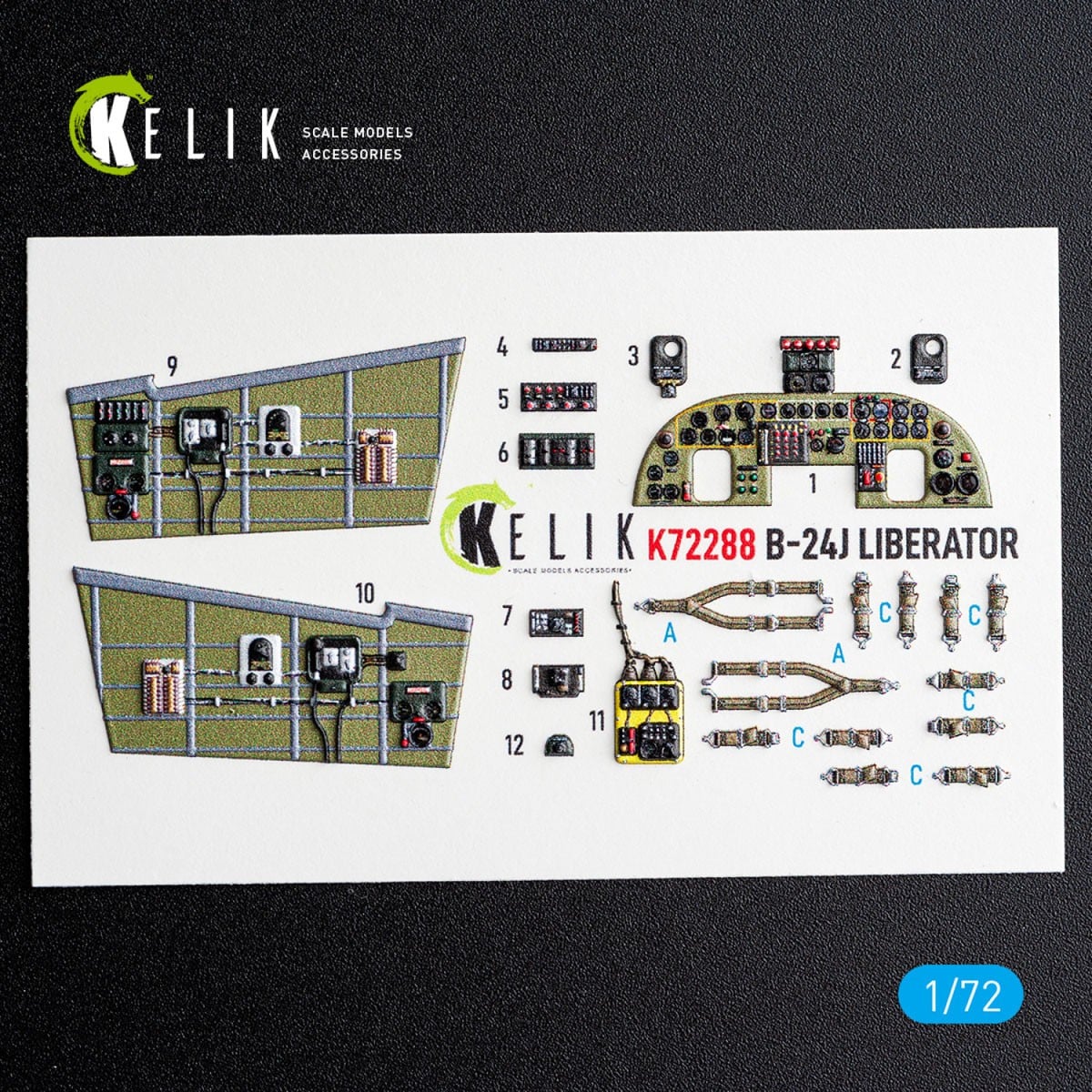 Reskit B-24J - interior 3D decals for Hasegawa kit 图片 2