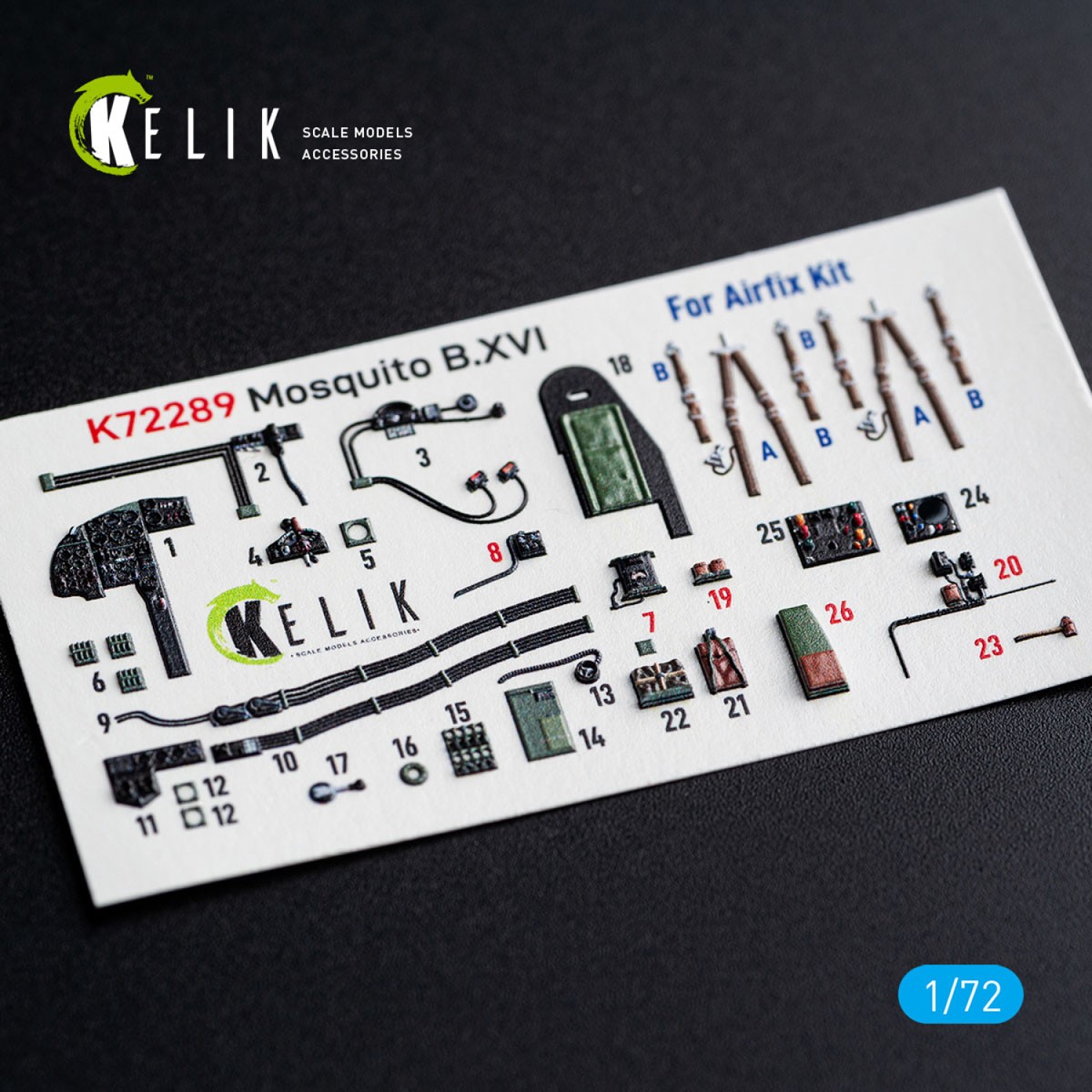 Reskit Mosquito B.XVI - interior 3D decals for Airfix kit 图片 3