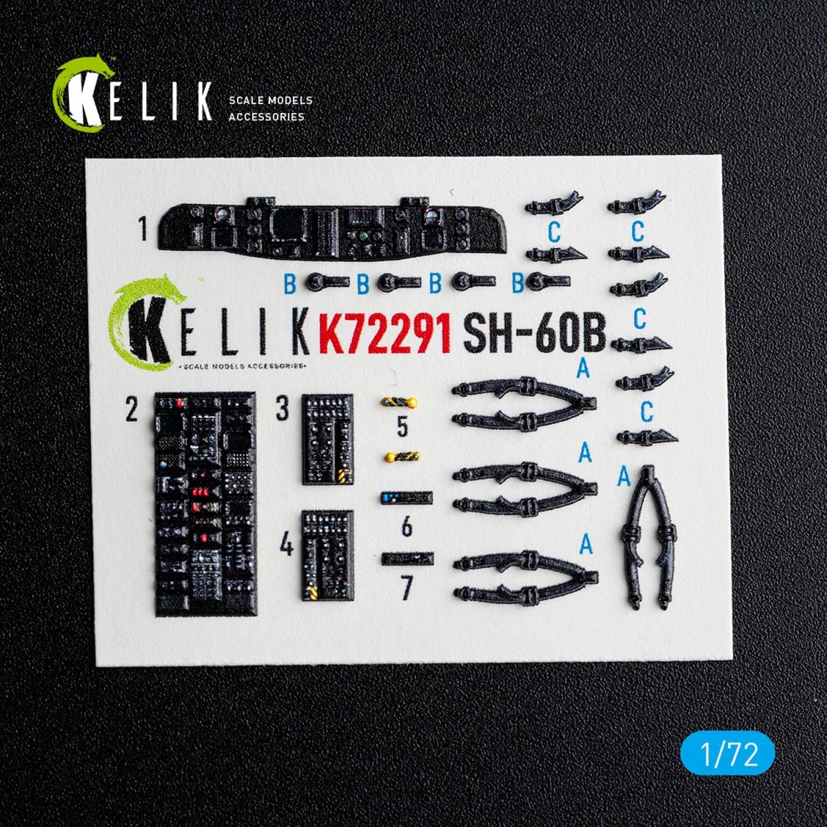 Reskit SH-60B Seahawkk - interior 3D decals for Hasegawa kit 图片 2