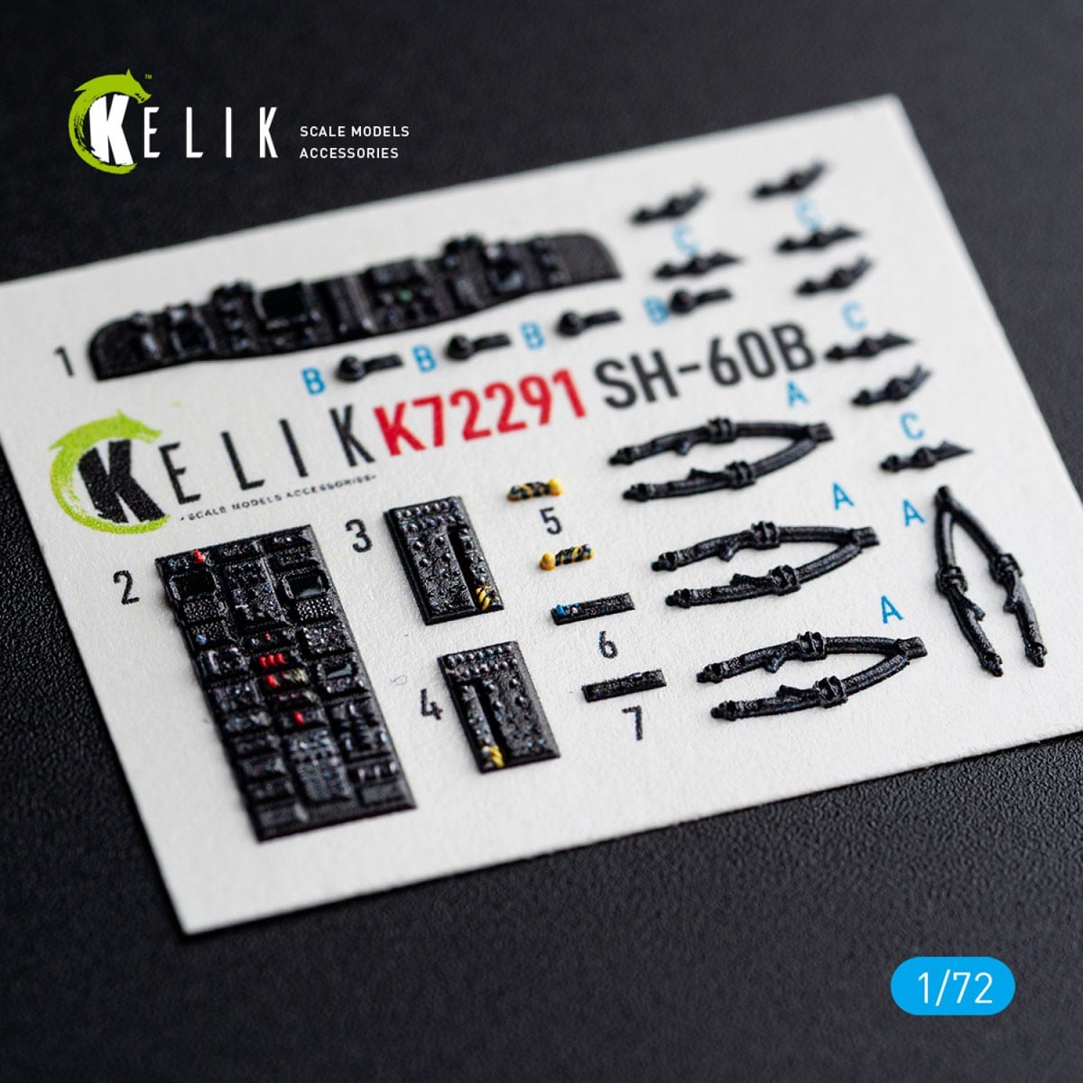 Reskit SH-60B Seahawkk - interior 3D decals for Hasegawa kit 图片 3