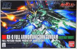BANDAI HGUC / GUNDAM Unicorn full Armor UNICORN GUNDAM DESTROY MODE not assembled / package damaged.