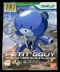 Bandai HG PETIT`GGUY PETIT'GGUY Setsuna F Seiei Blue and Placard 1/144