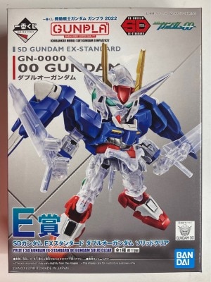 Bandai Spirits Ichiban Kuji Mobile Suit Gundam Gunpla 2022 E Prize double O Gundam Solid Clear SD Gundam EX Standard