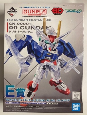 Bandai Spirits Ichiban Kuji Mobile Suit Gundam Gunpla 2022 E Prize double O Gundam Solid Clear SD Gundam EX Standard รูปภาพ 1