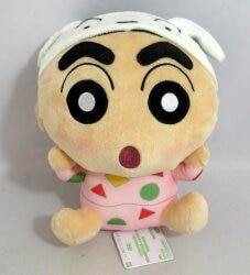 Bandai Spirits Pajama Party Mofugutto Plush Stuffed Toy Pink Pajama Shinnosuke