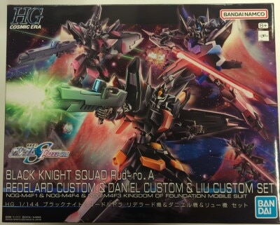 BANDAI SPIRITS HG 1/144 Mobile Suit Gundam SEED FREEDOM Black Knight Squadron Ludderard'sand Daniel's, and Ryu's set gambar 1