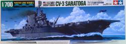 Tamiya 1/700 Waterline series No.71 America Navy Aircraft Carrier CV-3 Saratoga 31713 gambar 1