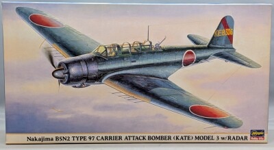Hasegawa 1/48 Nakajima B5N2 Type 97 Model 3 Carrier Attack Aircraft with Radar/Torpedoes 09423