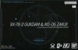 Bandai Spirits HG 1/144 Mobile Suit Gundam GQuuuuuuX RX78-2 Gundam & MS-06 Zaku & Hoshimachi Suisei Collaboration Marking sticker image 1