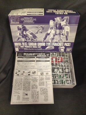 Bandai HGUC 1/144 Mobile Suit Gundam 08th MS Team Gundam Ground Type Parachute Pack Specification