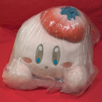 Bandai Spirits Ichiban Kuji Kirby's Dream Land A sweet moment. A-Prize: Strawberry Beret Hat Kirby Plush Stuffed Toy