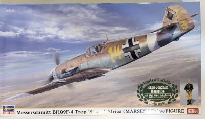 Hasegawa / EDITION Messerschmitt Bf109F-4 Trop 'Star of Africa (Marseille)' w/Figure 07491