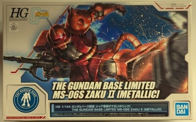 BANDAI SPIRITS HGUC 1/144 Gundam Base Limited Bandai Spirits Edition Zaku For Use With Char II metallic Bild 1