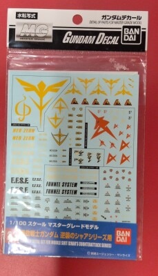 Bandai MG Gundam decal Mobile Suit Gundam Char's Counterattack series 23