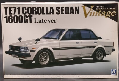 Aoshima 1/24 The ・ Best Car Vintage TE71 Corolla sedan 1600GT Late 79